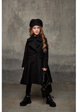 MiliLook черное пальто для девочки Белла